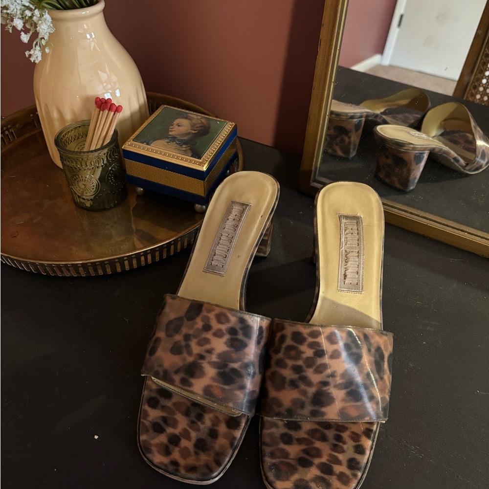 90s Leopard Print Chunky Heels